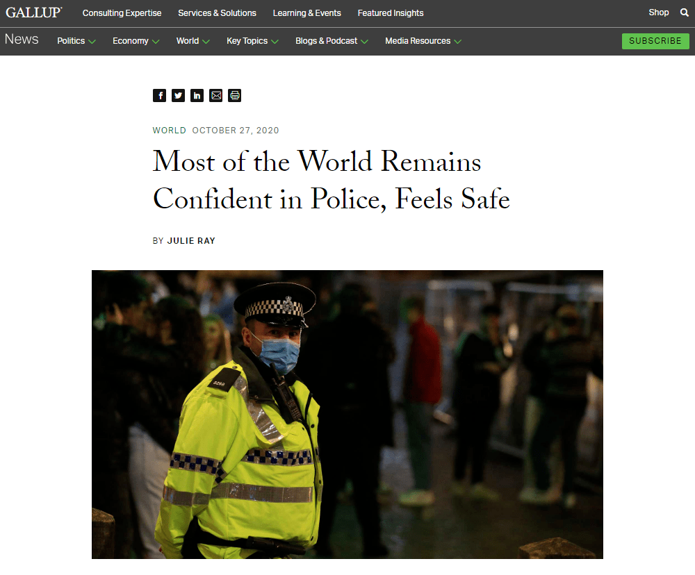 “独走夜路不害怕”排名，中国排……