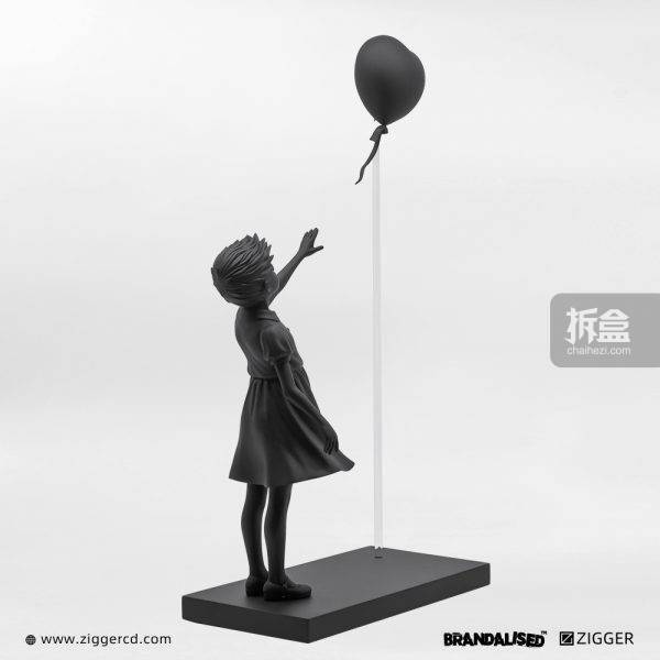 zigger banksy 班克西 女孩与气球 黑色版 潮玩艺术品