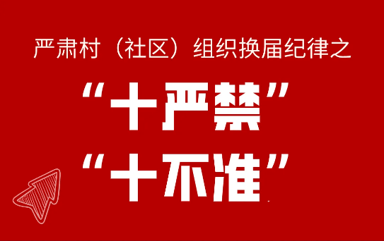 村(社区)组织换届纪律"十严禁""十不准"