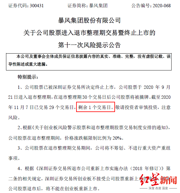 集团|暴风集团惨淡退场，“末日交易”还剩最后一天