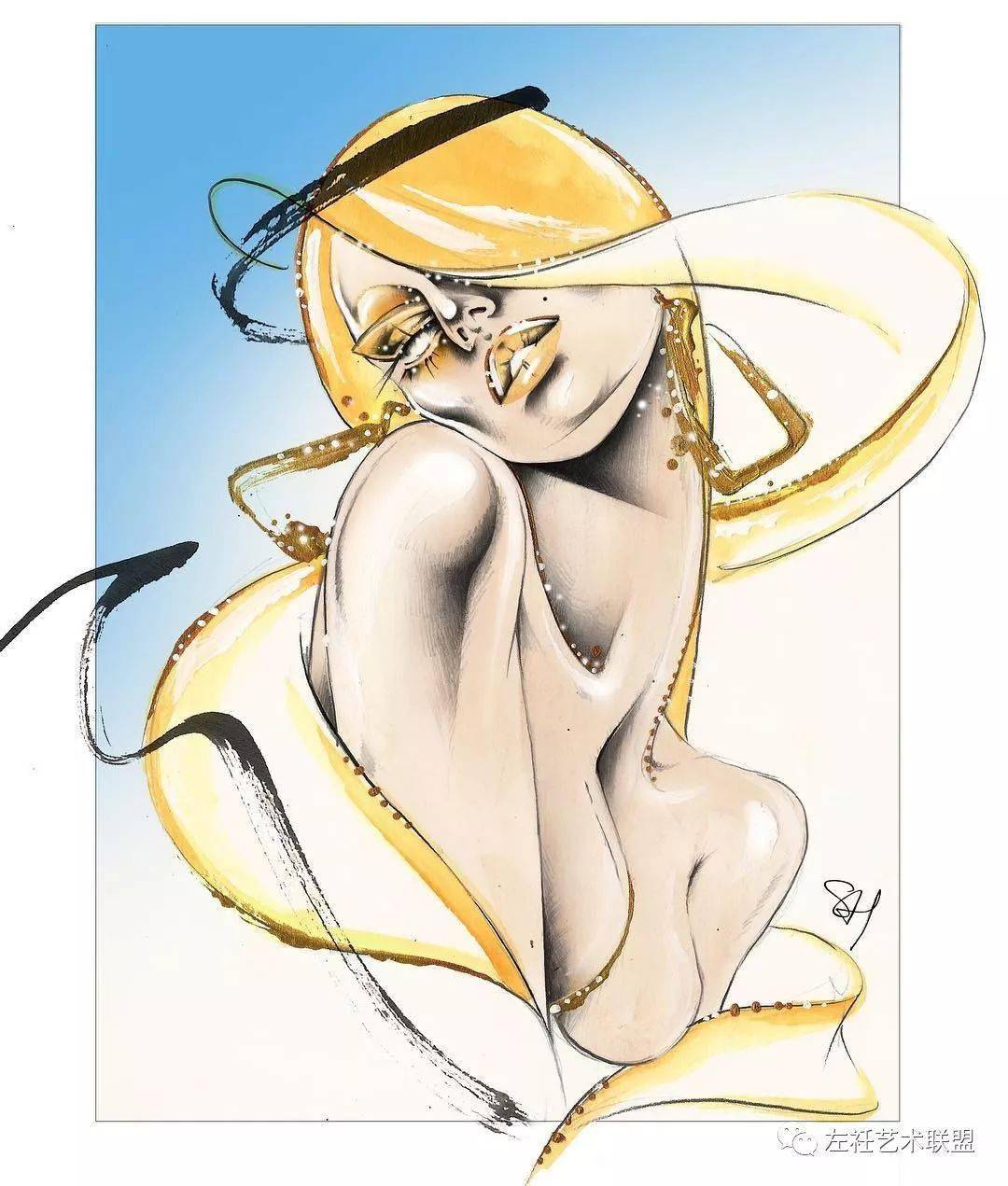 时尚|时装画上的褶皱不知怎么画？向这位时尚插画界的＂三宅一生＂学习一下！