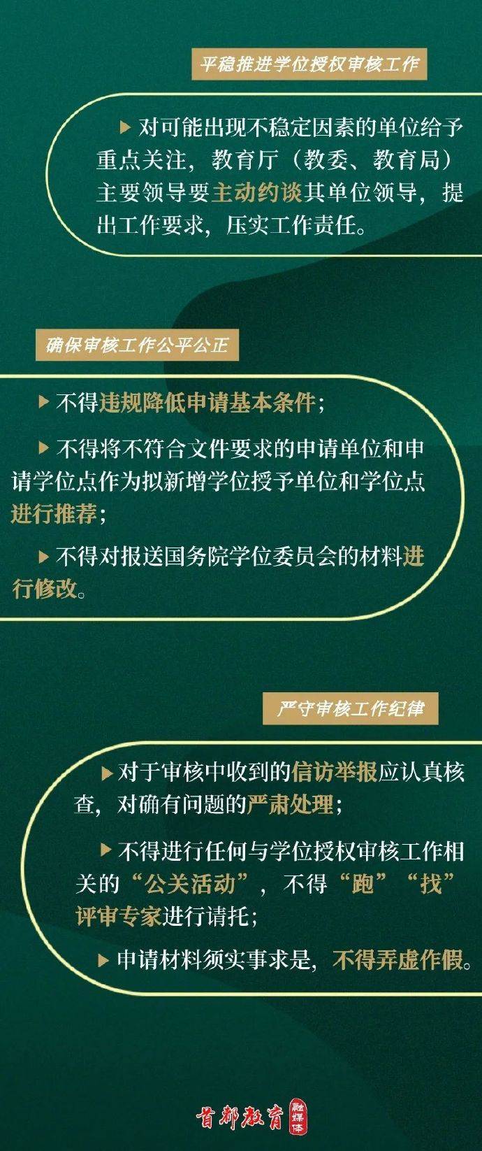 进行|严禁学位授权审核“公关活动”