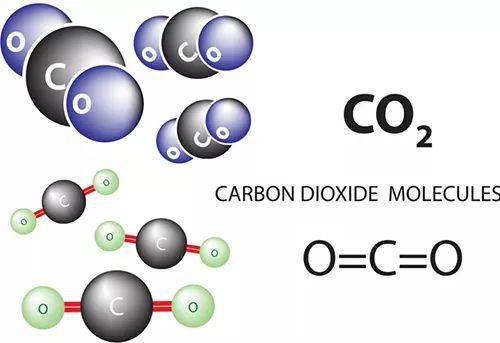 二氧化碳的分子结构示意图