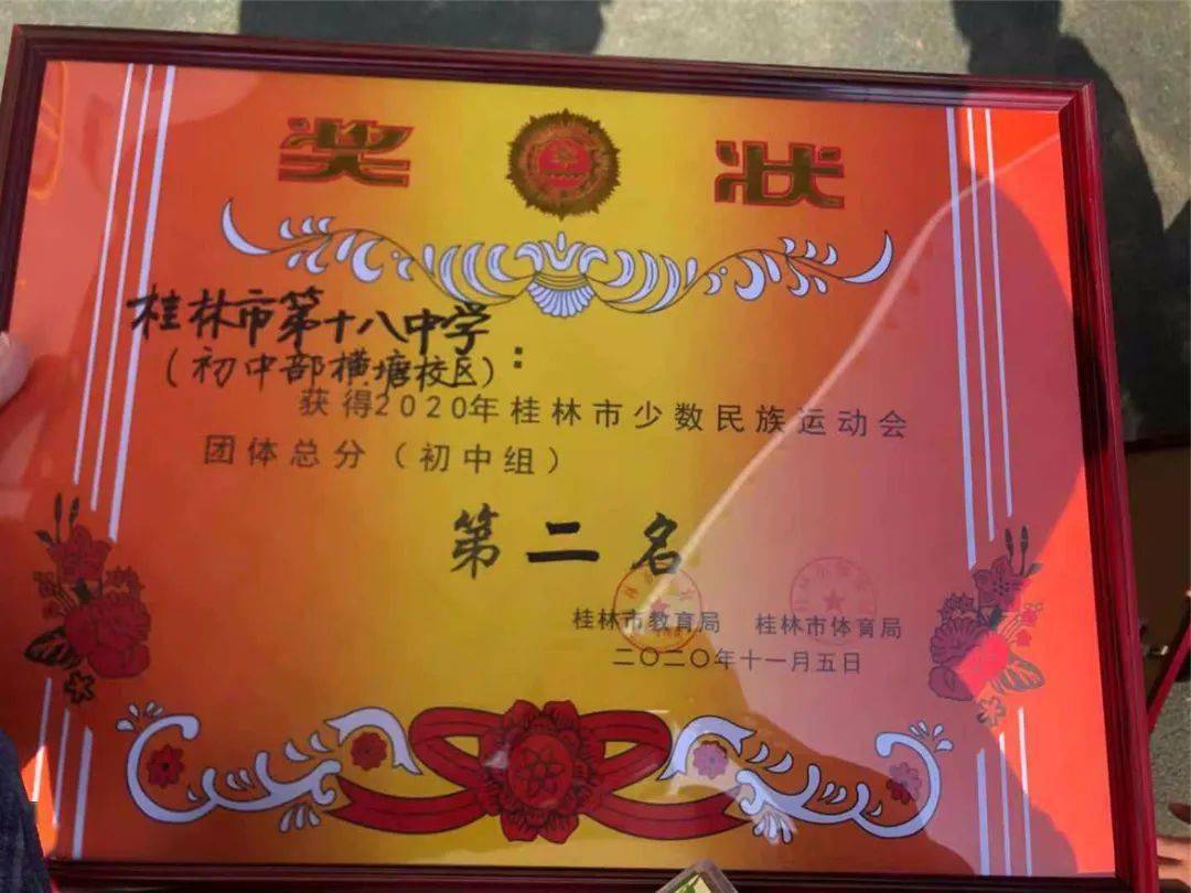 获得2020年桂林市中小学生民族传统运动会团体总分 第二名 在这次运动