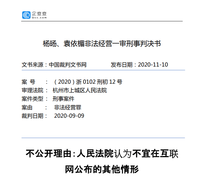 张宇慧)企查查app显示,11月10日,杭州市上城区人民法院公布了"杨昫