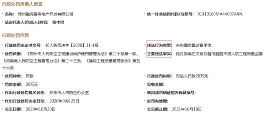 手续|郑州融信融园违法未办质量监督手续 为融信中国项目