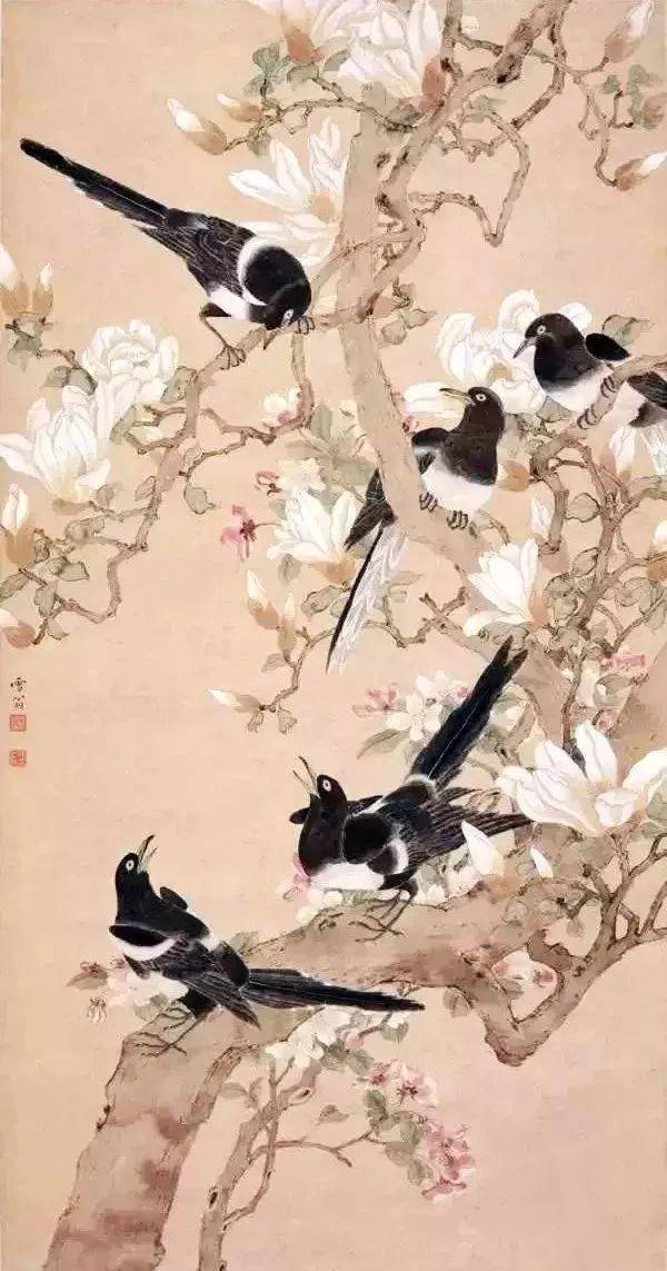 两位工笔大师画喜鹊!