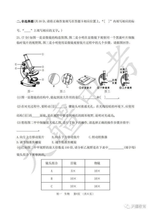 于天疆|2020-2021学年省实验中学七年级上册期中试卷