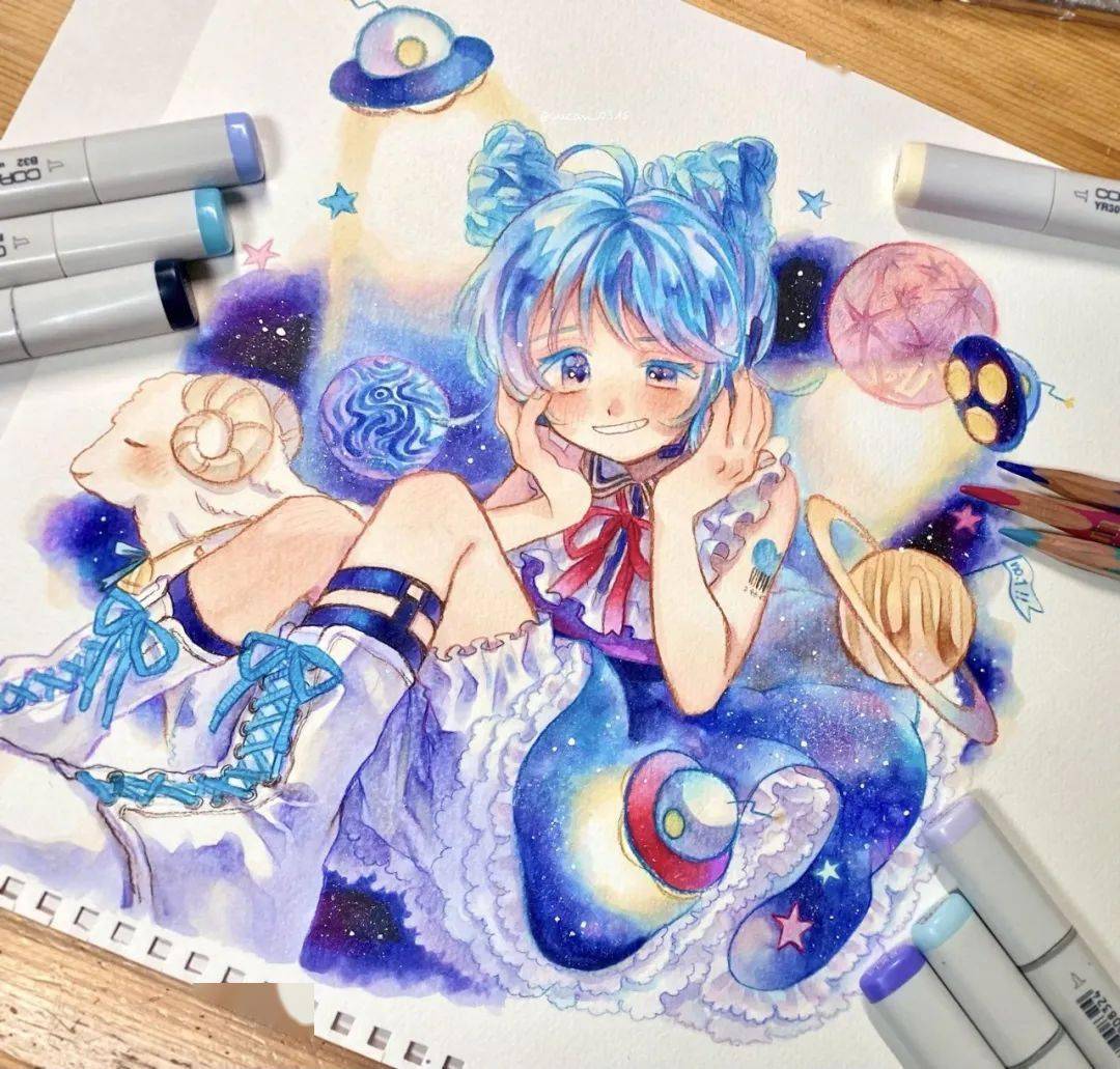 马克笔插画 |小正太与女孩 q版动漫卡通人物手绘 新手