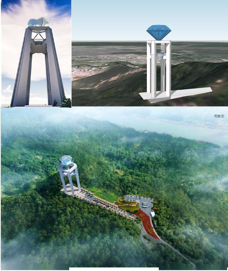 海拔高度近500米梧州西江明珠塔10天后将完工宝石节首日实现亮灯