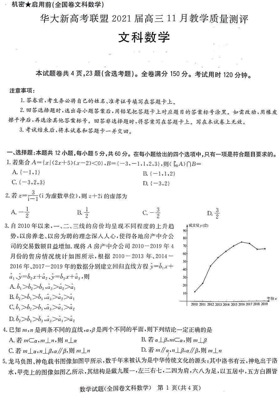 测评|华大新高考联盟2021届高三11月教学质量测评试题及答案汇总