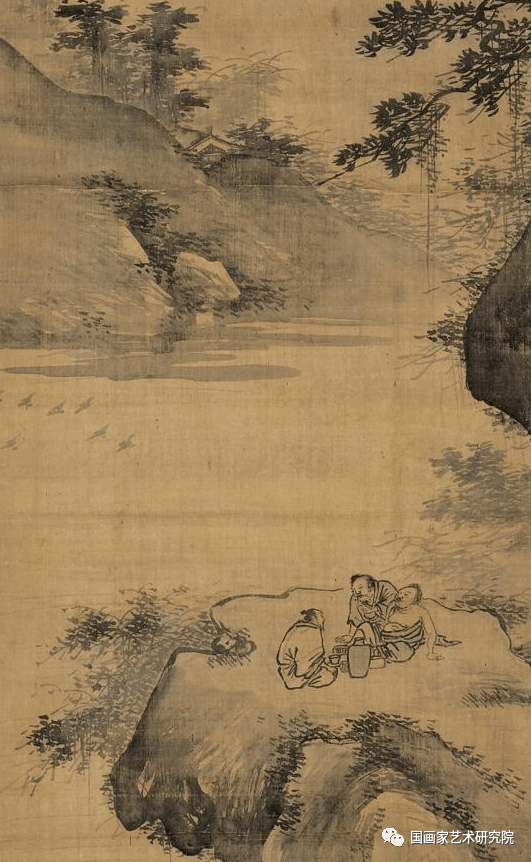 中国国画历代精品高清展明张路月下畅饮图