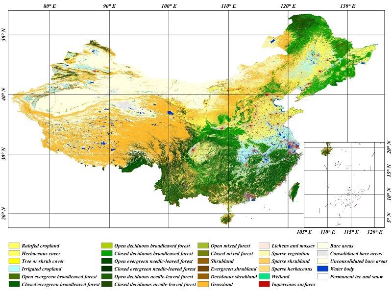 全球|首套2020年全球30米地表覆盖精细分类产品发布