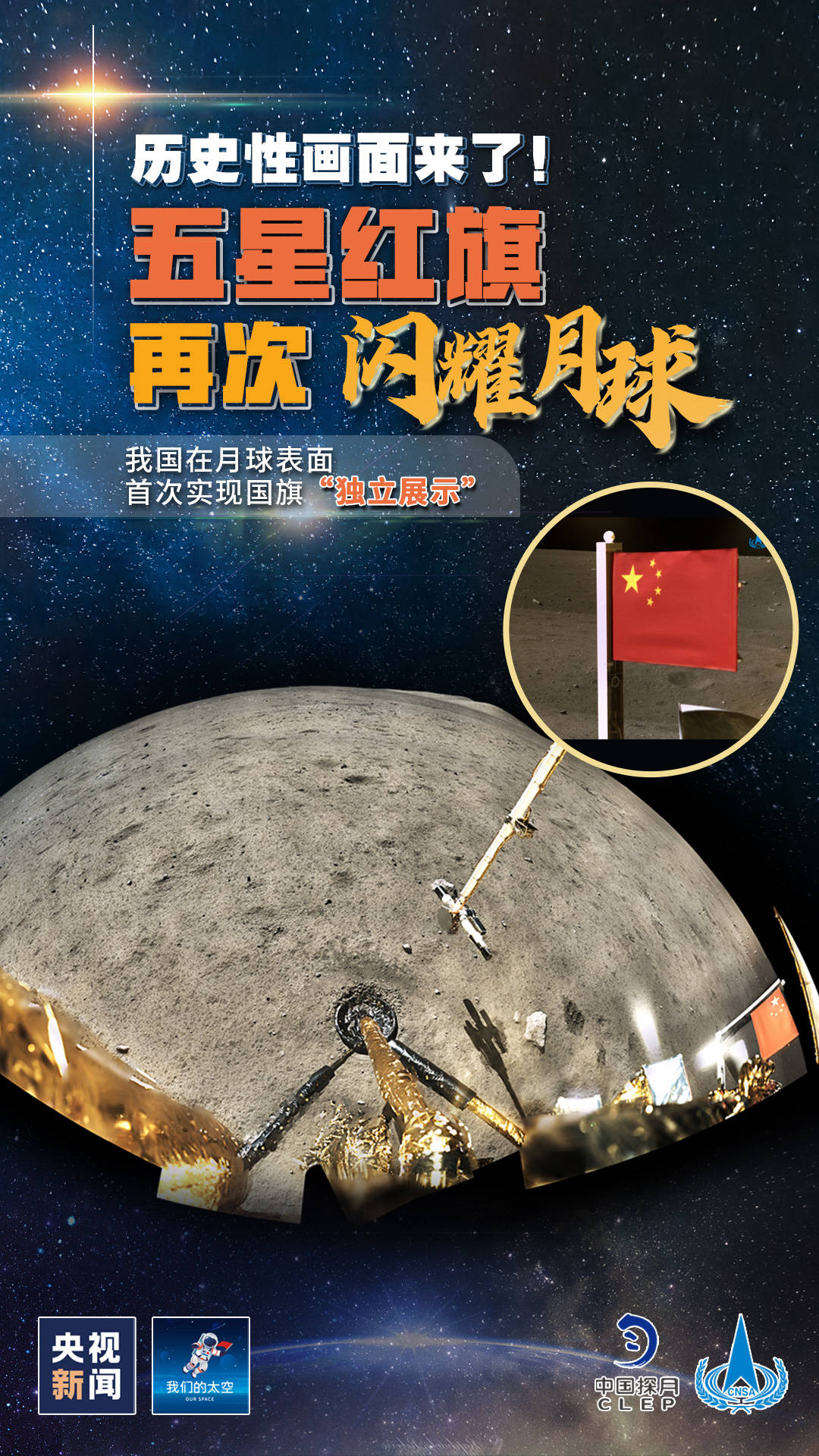 嫦娥|五星红旗亮相月球，动态展示特别在哪？