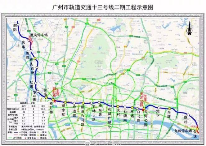 13号线二期规划图,来自:广州地铁