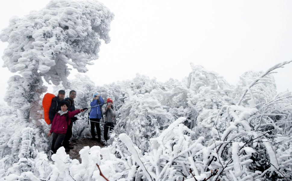 轻装行摄走神秘小道上南岳揽雾凇奇观雪海仙踪