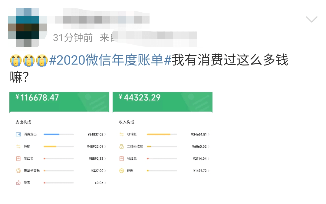 敢查吗?微信年度账单上线了