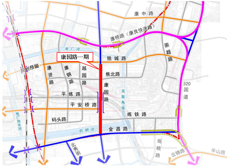 城北这条大道贯通崇贤→康桥→杭钢!规划图出炉!_金昌