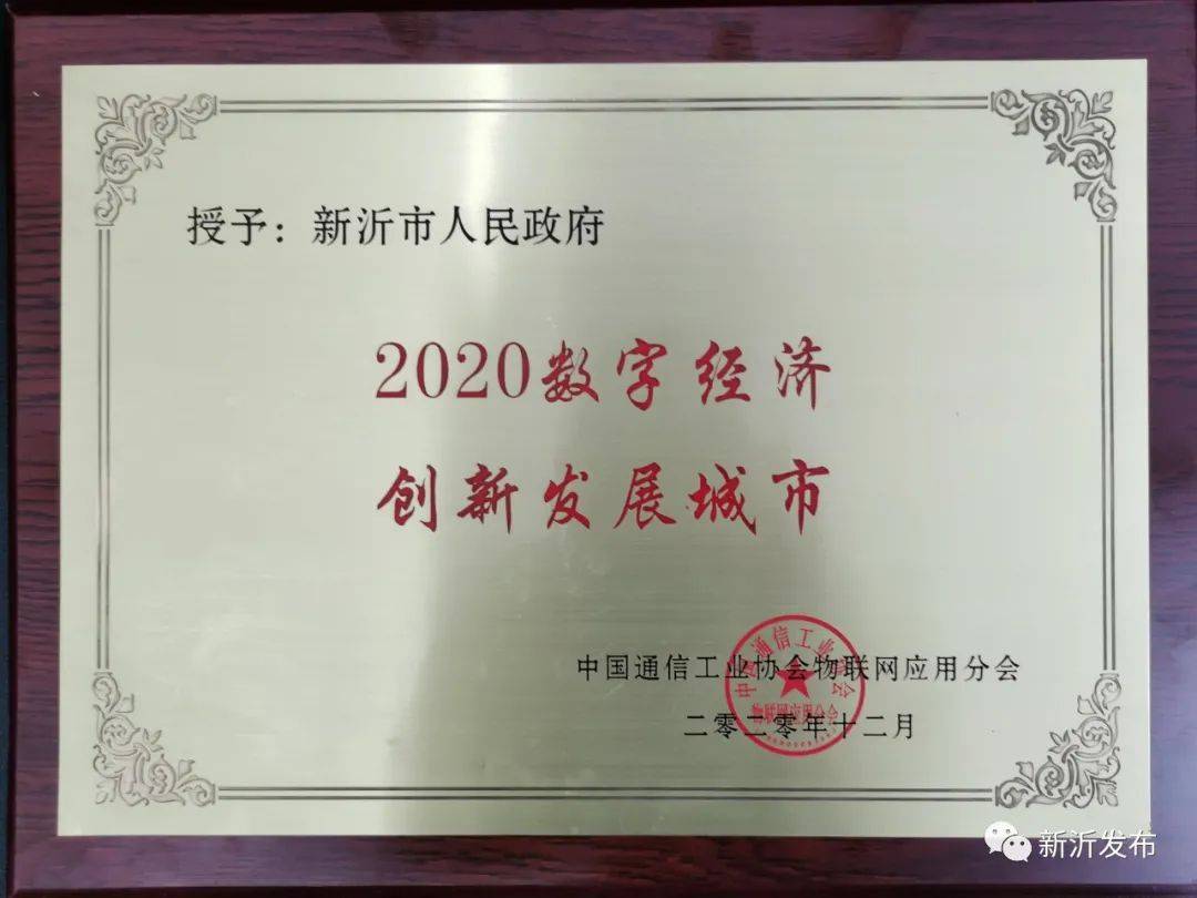 喜报新沂获颁数字经济创新发展城市奖