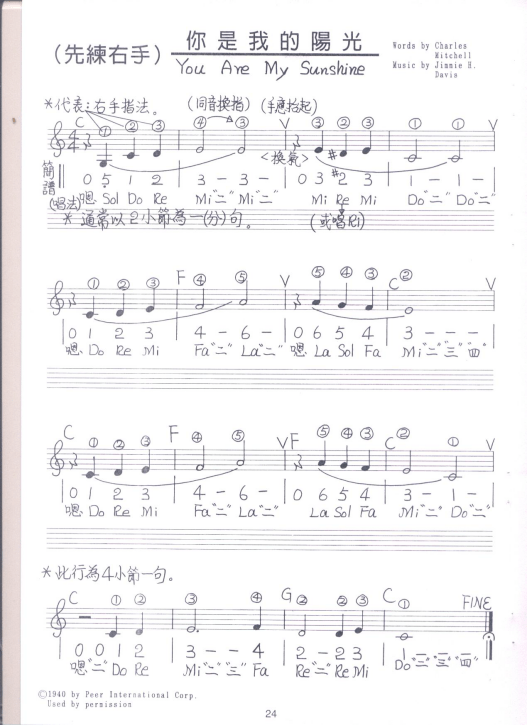 简谱入门课_钢琴简谱入门(3)