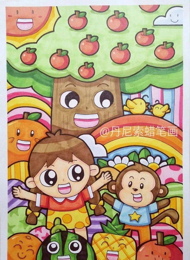 超实用的儿童简笔画素材100张,这配色也太绝了,赶快收藏备用~_丹妮索