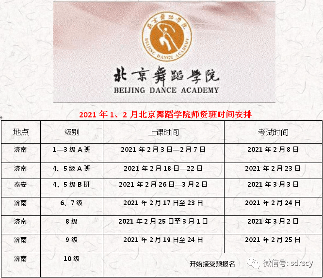 【润笙动态】最新版~2021年1,2月(北京舞蹈学院)中国舞师资培训时间有