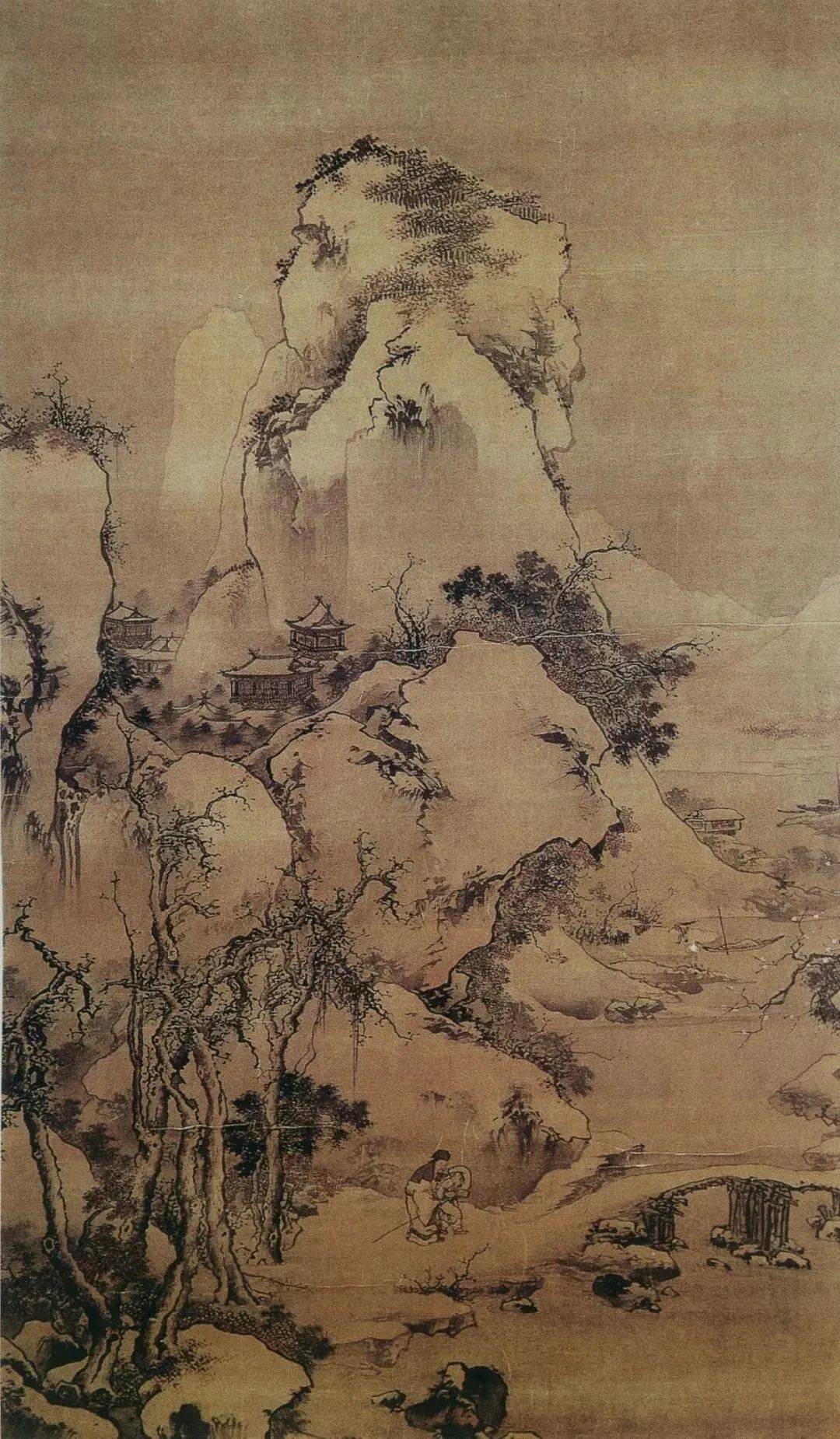 明项圣谟《雪影渔人图》明 蓝瑛《溪山雪霁图》清 石涛《雪景山水图》