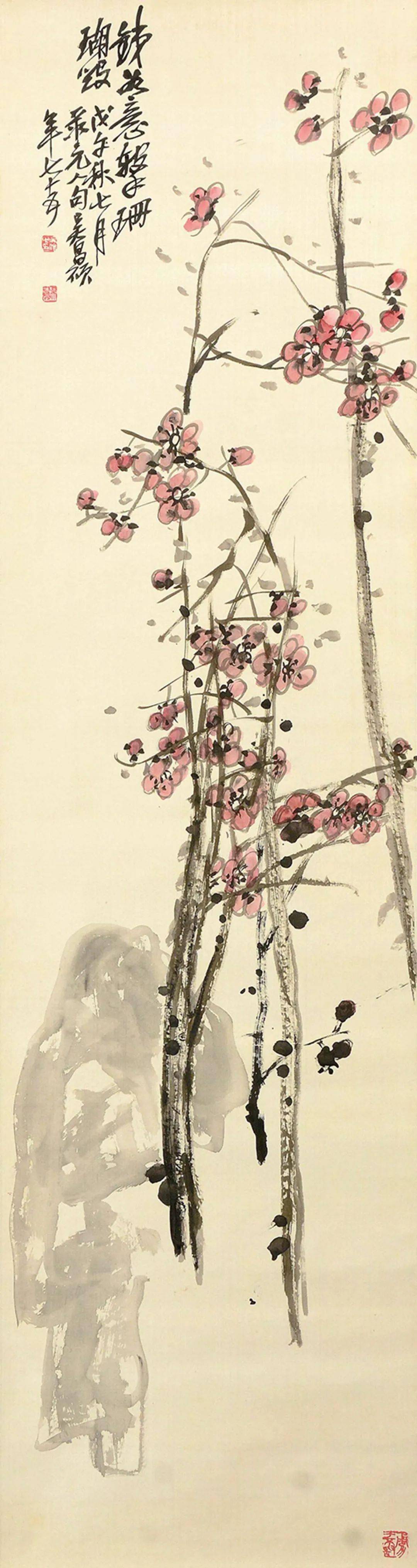 吴昌硕画梅花：苦铁道人梅知己_老梅