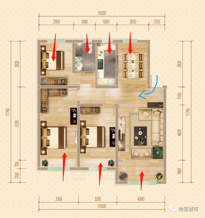 120㎡|三室一厅一厨1卫