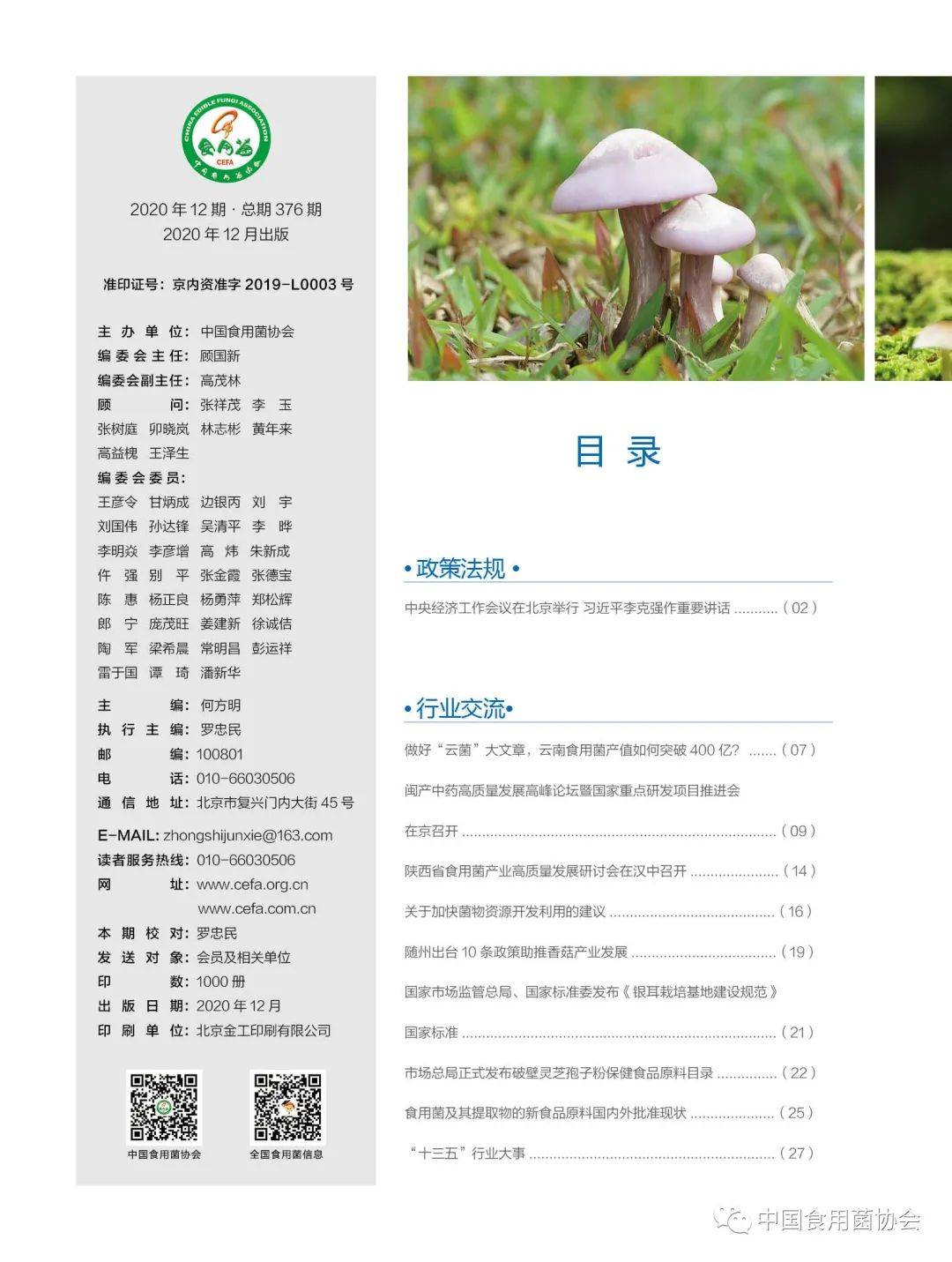 食用菌招聘_食用菌信息月刊 2021年3月第3期总第429期