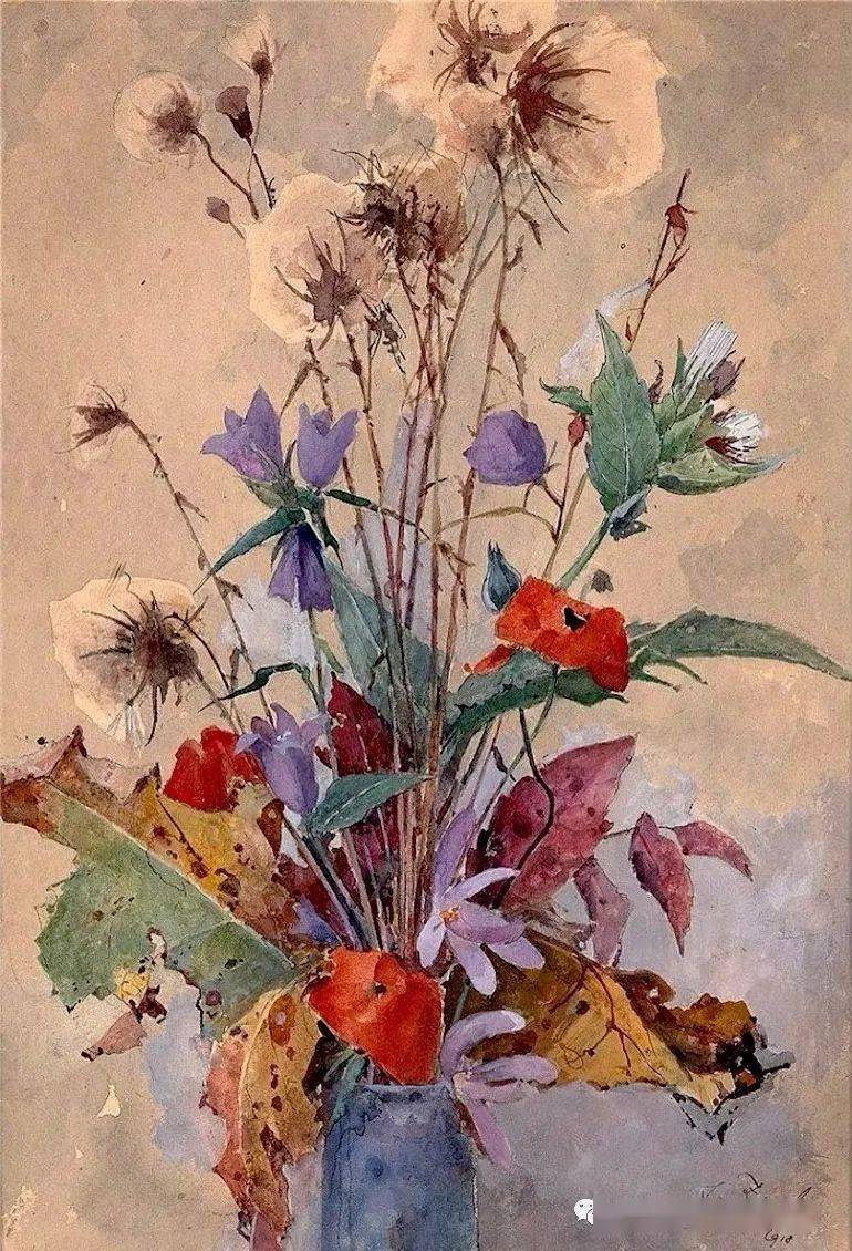 大众艺术网他以其水彩花卉作品而闻名于世奥地利著名水彩花卉画家