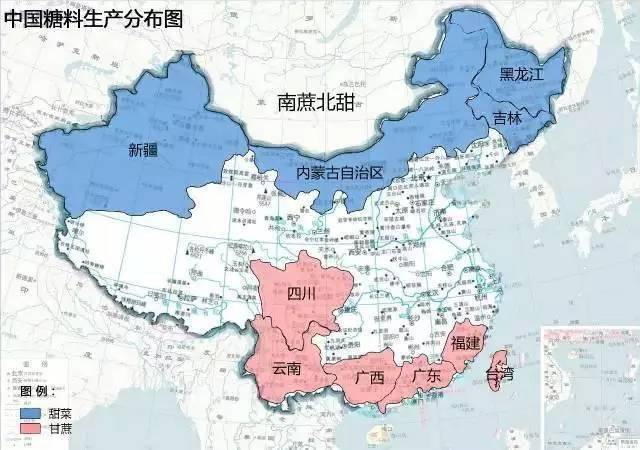 我国主要农作物,产地分布图