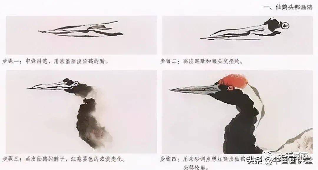 松鹤画法集锦（学仙鹤的绝佳素材！）_搜狐网
