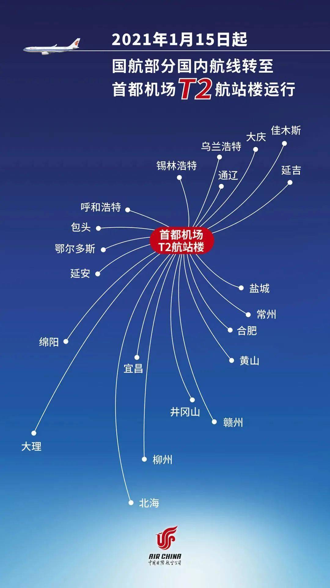 重要提示丨鄂尔多斯往返北京首都机场航班将转至首都机场t2航站楼运行