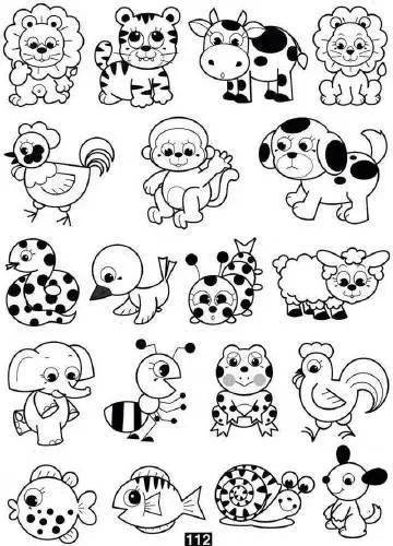 100个动物简笔画,送给放寒假的小朋友们