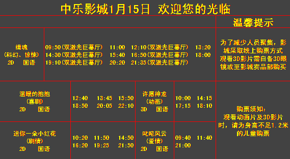 1月15日影讯_影城