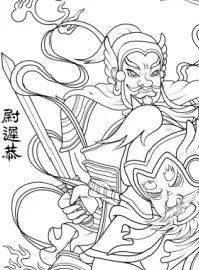 辛弃疾与霍去病背后站着老门神尉迟恭和秦琼(秦叔宝)细节2:老门神在