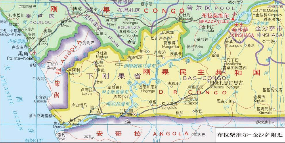 刚果民主共和国和刚果共和国地图示意,图源网络