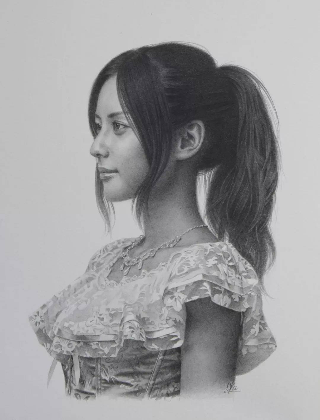 80后超写实大咖冈靖知,美女素描头像