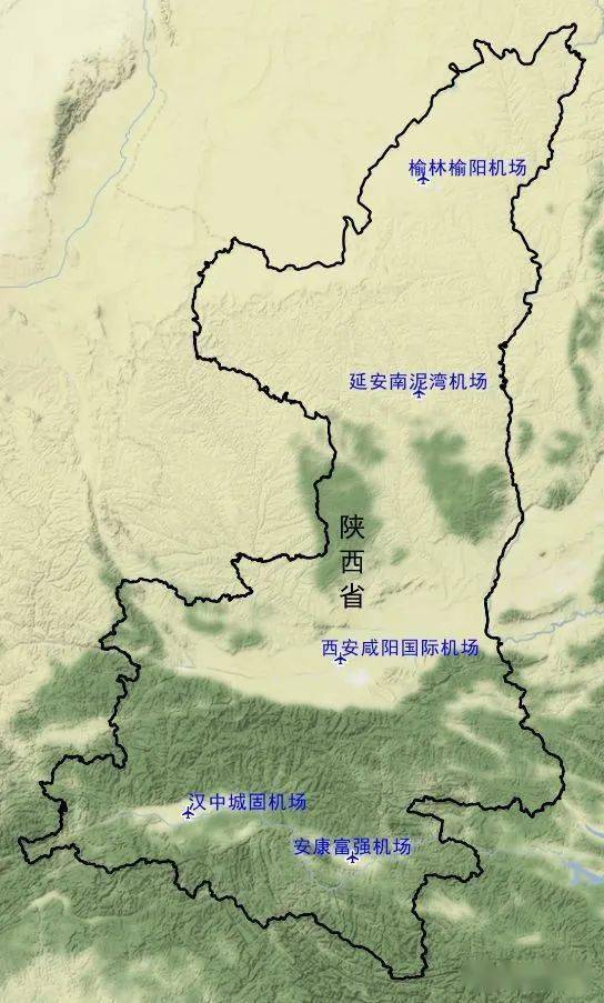 陕西省民用运输机场,通用航空机场分布地图