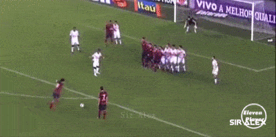 足球技巧:任意球独特踢法【内含其他任意球踢法】