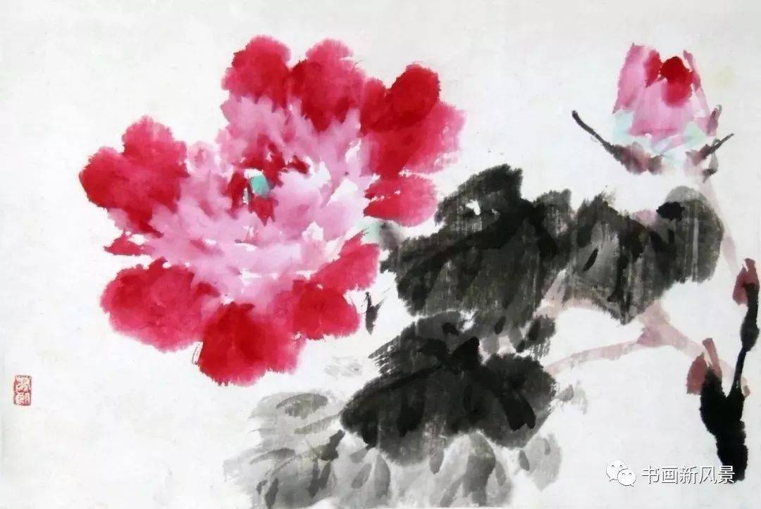 萧朗画牡丹,春色满园!