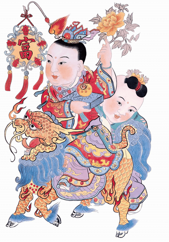 到清朝初期和中期,杨家埠年画的题材不断扩大,刻印质量得到了很大提高