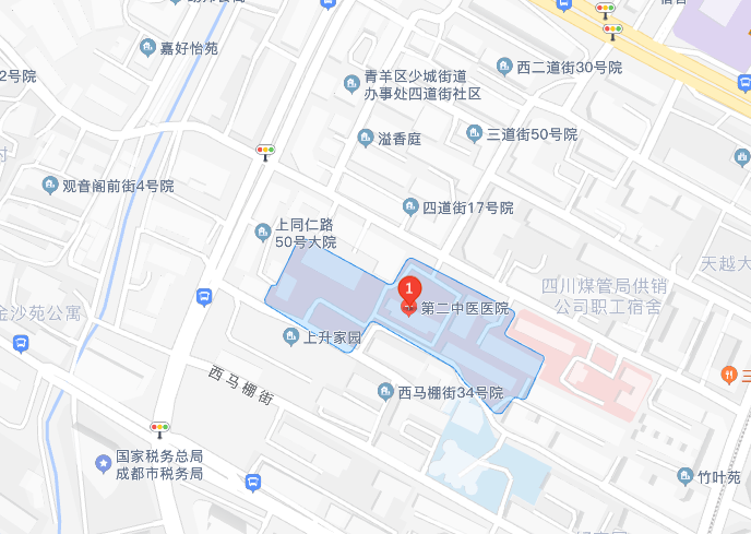 锦江区①四川省第四人民医院地址:成都市锦江区城守东大街57号②西部