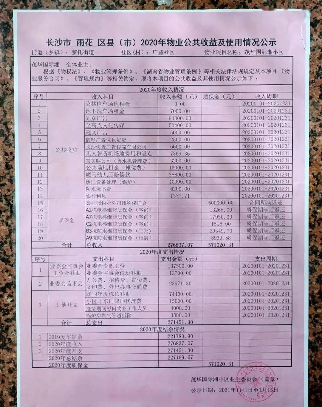 小区公共收益应该如何公示两篇范例