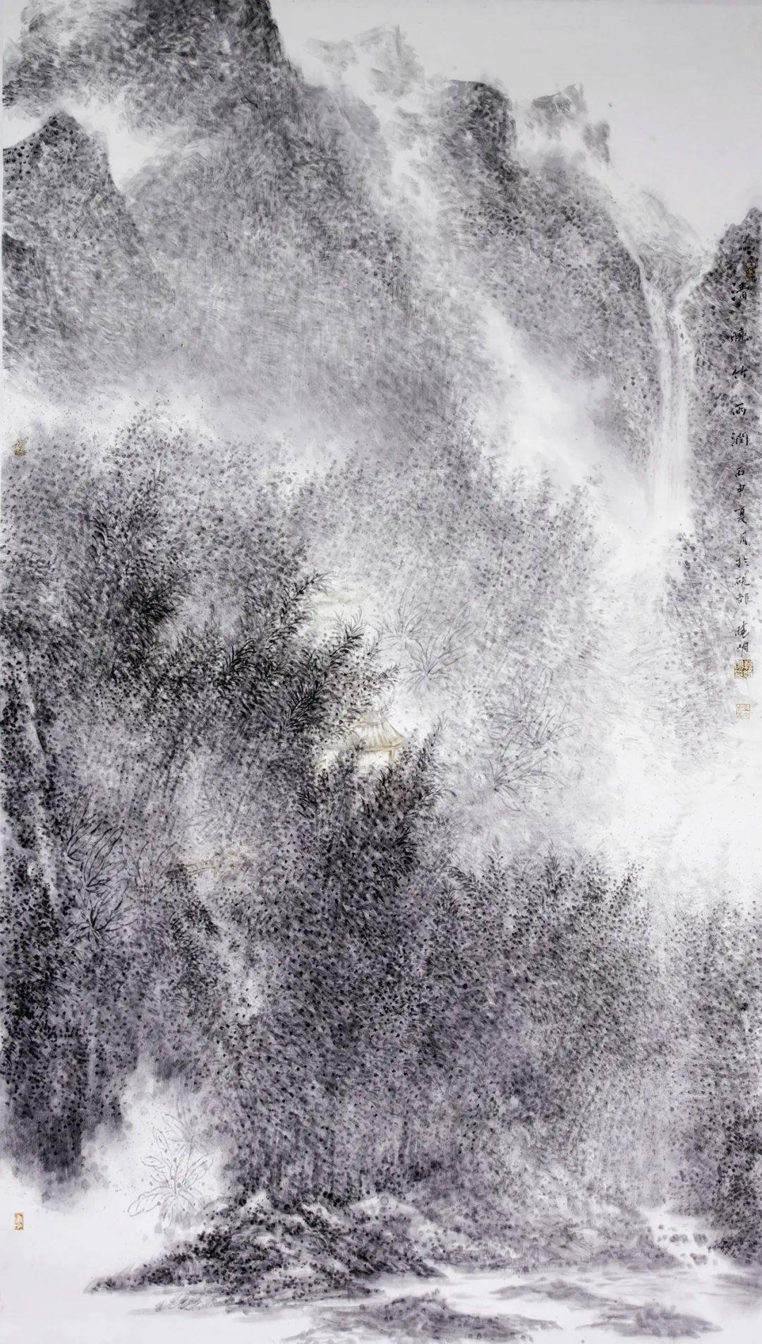 莫晓明《清晓竹雨》