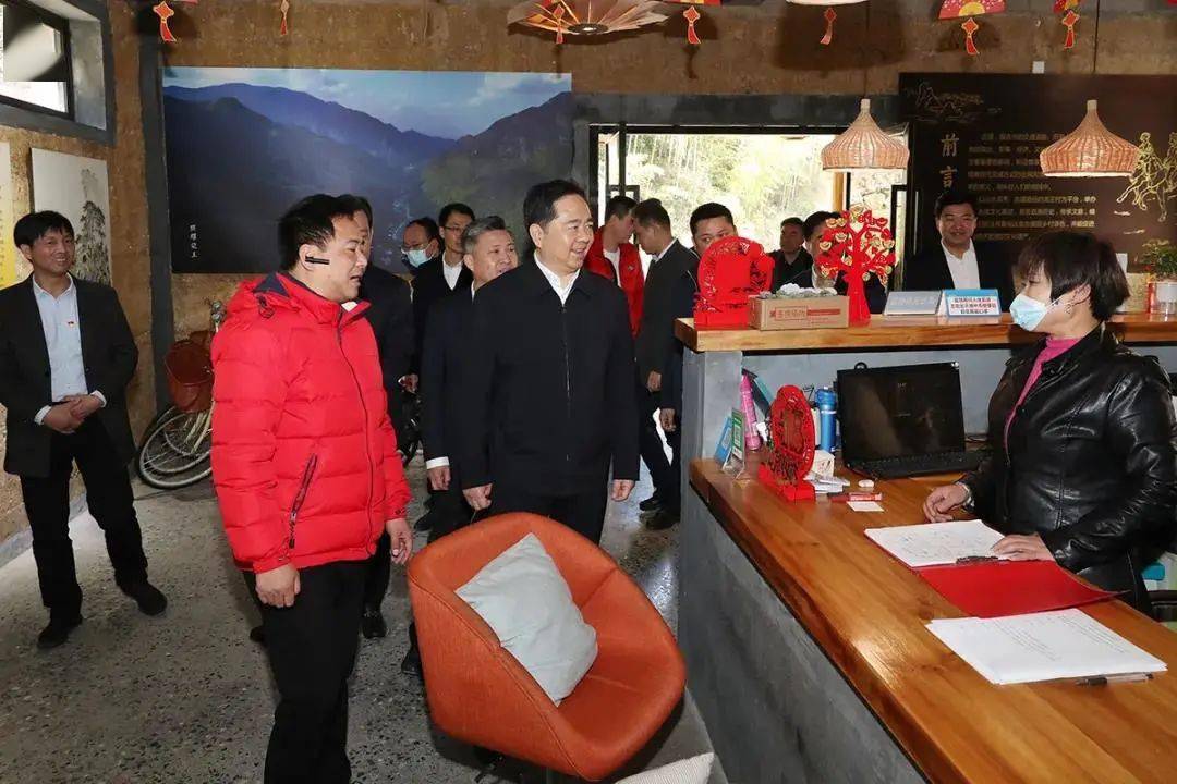 乡龙王村调研"开门红"工作,市县领导沈铭权,项乐民,宋波,钱仲良等陪同