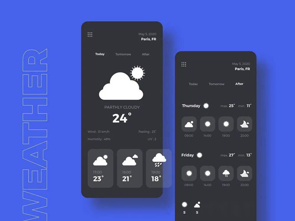 设计灵感:12 组天气预报界面设计灵感