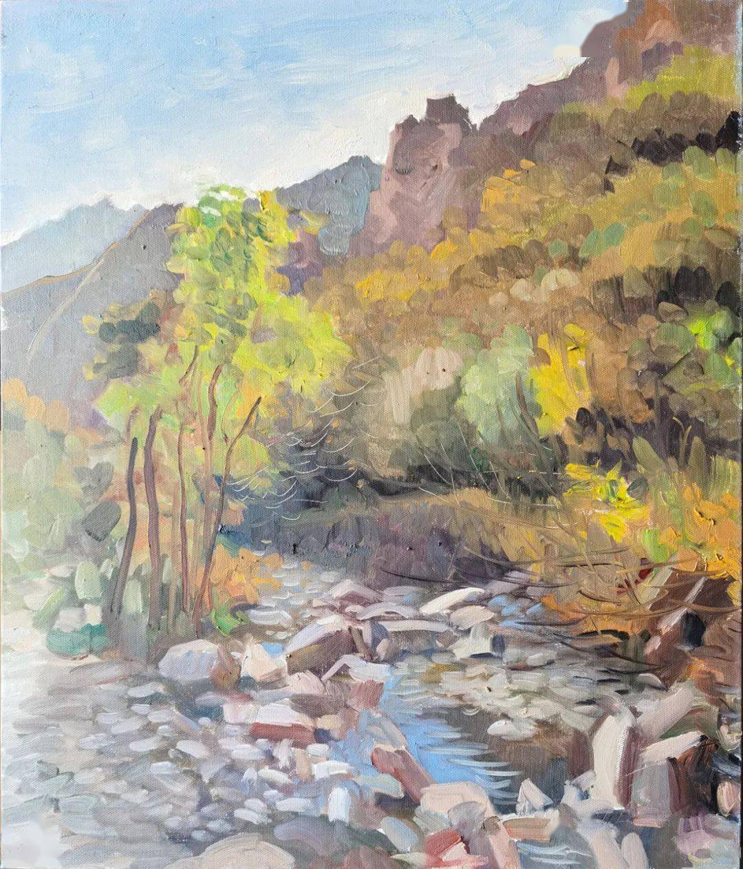 李东洋笔下的美丽乡村油画作品赏析