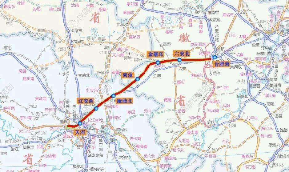 合武高铁线路走向方案示意图(备注:本图仅供参考,请以可研批复方案为
